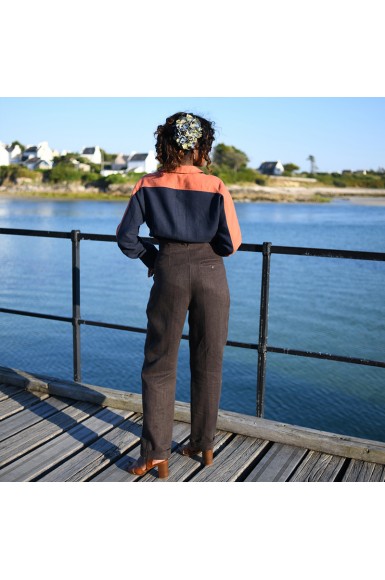 RIKI MARGOT Pantalon chanvre sergé ( Effet Jean) type bateau CHANVRE