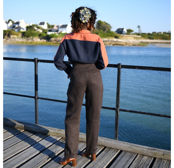 RIKI MARGOT Pantalon chanvre sergé ( Effet Jean) type bateau CHANVRE